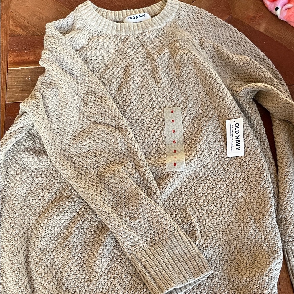Old Navy Light Beige Crewneck Sweater